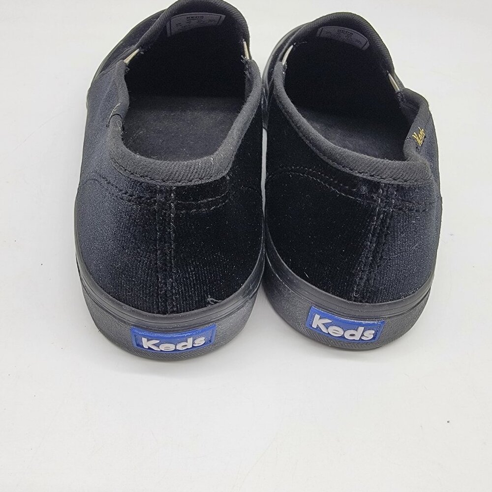 Keds Softerra Embroidered Black Velvet Sneaker Shoes US 9.5 New Year's Party - Picture 5 of 7